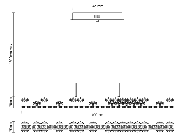 CLARIS wiszący żyrandol kryształowy 1000 - V30002 5