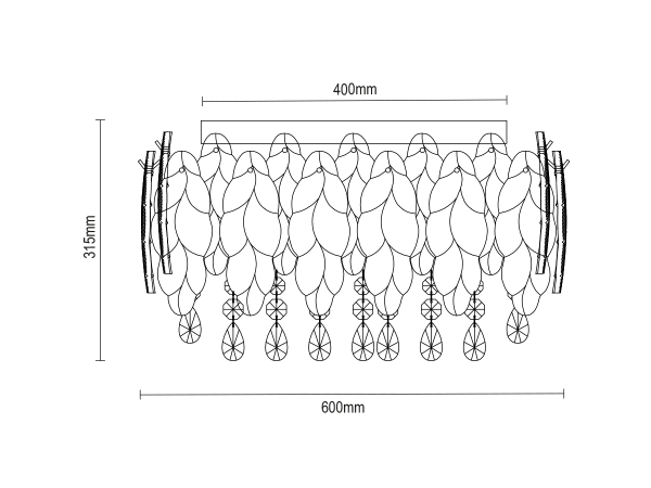 GURU kryształowy żyrandol sufitowy 600 - V20107 5