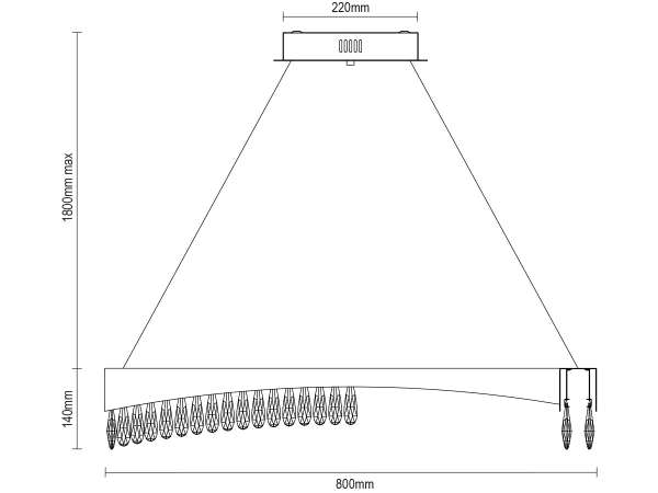 Wiszący kryształowy żyrandol AURORA 800 - V30077 9