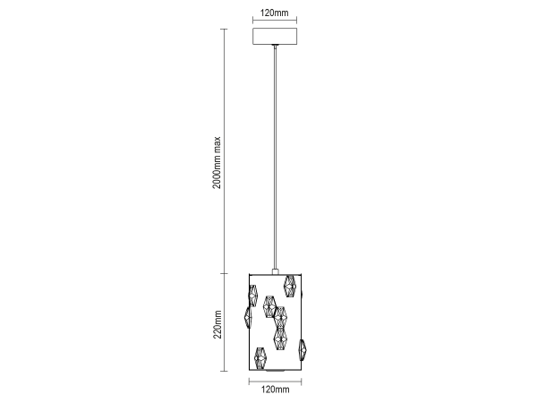 CLARIS kryształowa lampa wisząca 120 - V30001 8