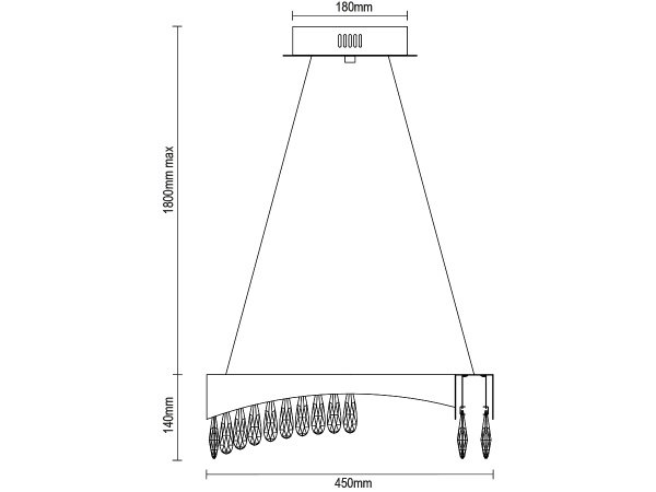 AURORA wiszący żyrandol kryształowy 450 - V30075 7