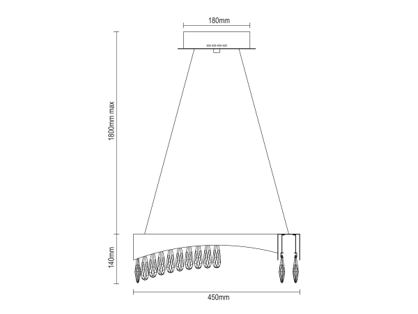 AURORA wiszący żyrandol kryształowy 450 - V30075 7