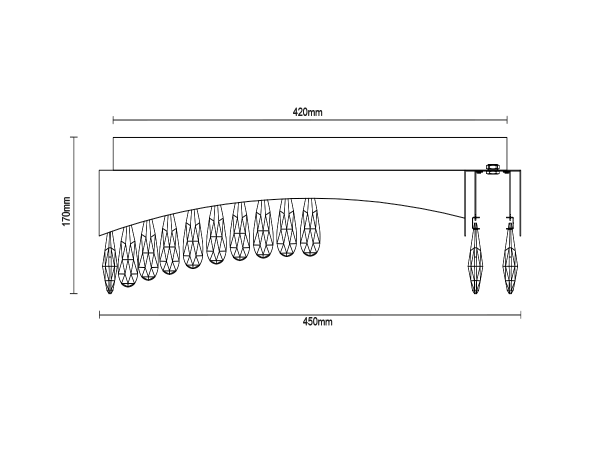 AURORA kryształowy żyrandol sufitowy 450 - V30079 8