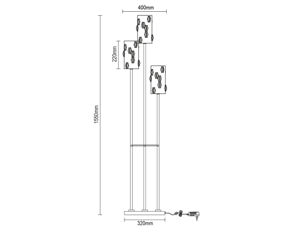 Kryształowa lampa podłogowa CLARIS - V30012 10