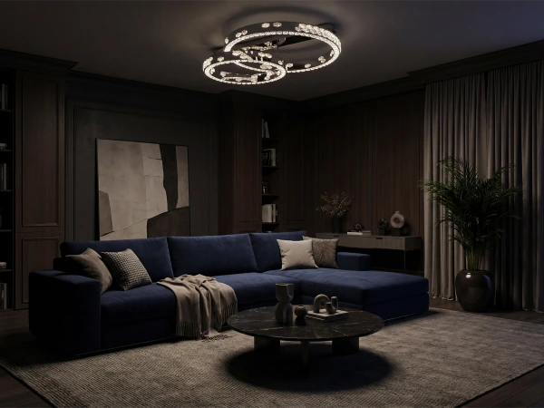 Kryształowy żyrandol sufitowy CLARIS 800+600 - V30009 4