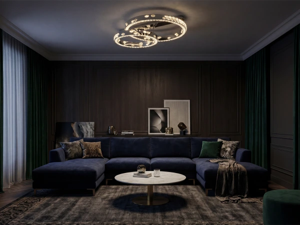 Kryształowy żyrandol sufitowy CLARIS 800+600 - V30009 2