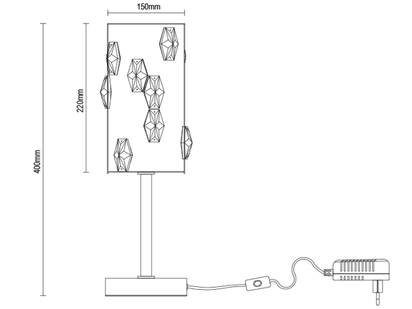 Kryształowa lampa stołowa CLARIS - V30011 7