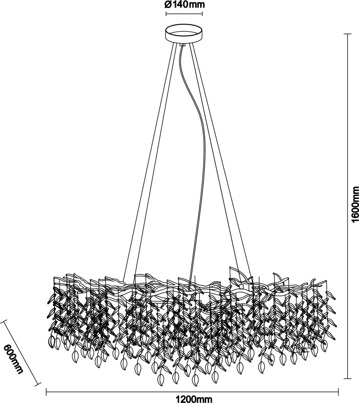 ELYSIA wiszący kryształowy żyrandol 1200x600 - V20001 5