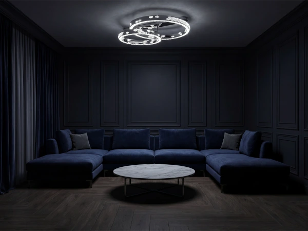 Kryształowy żyrandol sufitowy CLARIS 800+600 - V30009 3