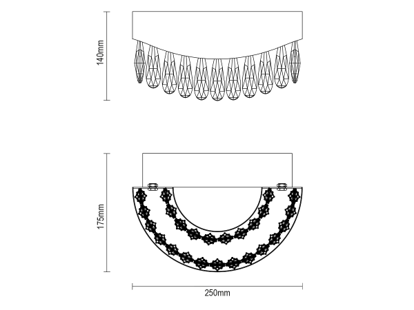 Kryształowa lampa ścienna AURORA - V30081 5
