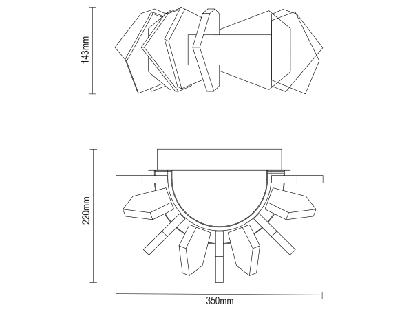 PIKASO Nástenný krištáľový luster - V30025 10