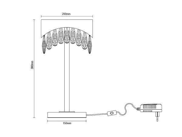 Kryształowa lampa stołowa AURORA 380 - V30082 8