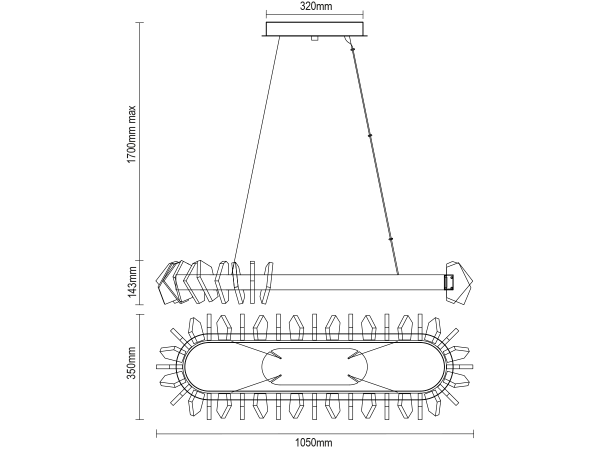 PIKASO závesný krištáľový luster 1050 - V30021 15