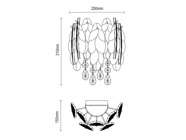 GURU kryształowa lampa ścienna 250x310 - V20104 11
