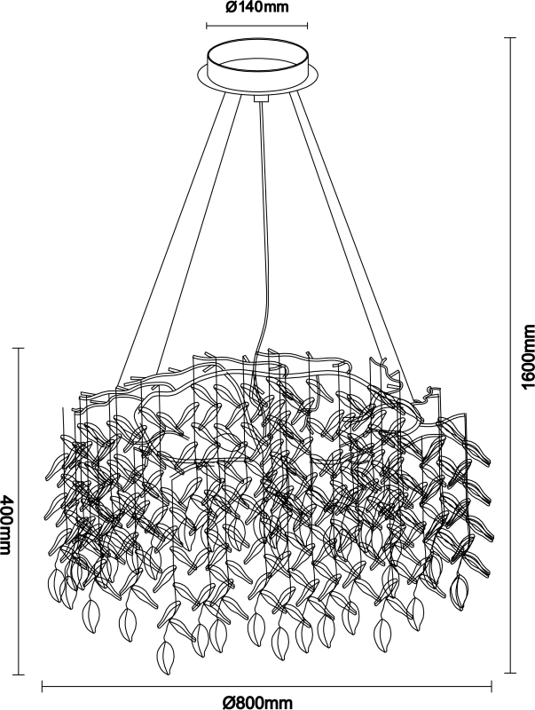 ELYSIA wiszący żyrandol kryształowy 800 - V20004 7