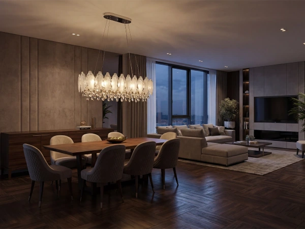 GURU wiszący kryształowy żyrandol 1050x300 - V20101 2