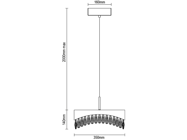 Wiszący kryształowy żyrandol AURORA 350 - V30074 8
