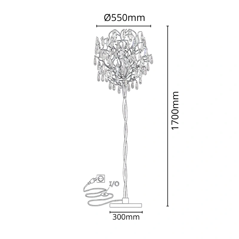 Kryształowa lampa podłogowa GOCCIA 1700 - V20037 5
