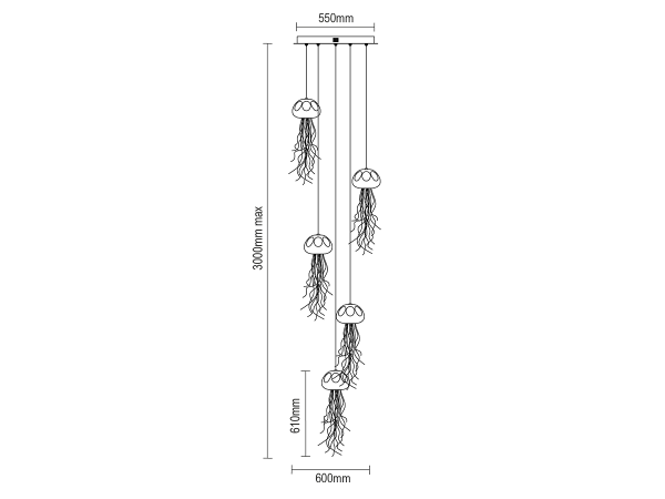 MEDUSA kryształowy żyrandol wiszący - V30061 8