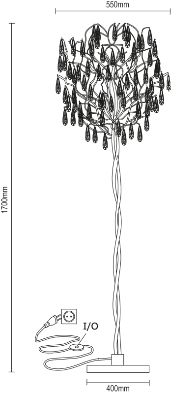 Kryształowa lampa podłogowa GOCCIA 1700 - V20037 5