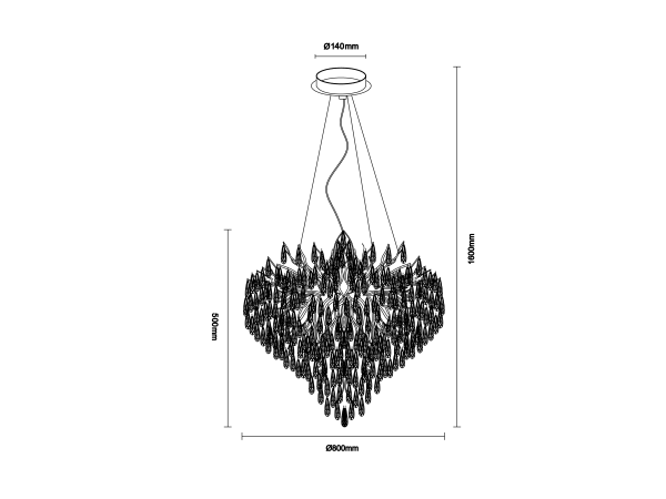 GOCCIA wiszący żyrandol kryształowy 800 - V20031 6