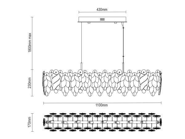 CHOREO żyrandol wiszący 1100x170 - V20111 9