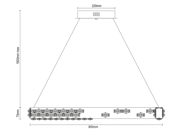 CLARIS wiszący żyrandol kryształowy 800 - V30005 6