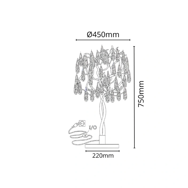GOCCIA kryształowa lampa stołowa 750 - V20036 6