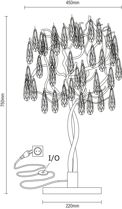 GOCCIA kryształowa lampa stołowa 750 - V20036 6