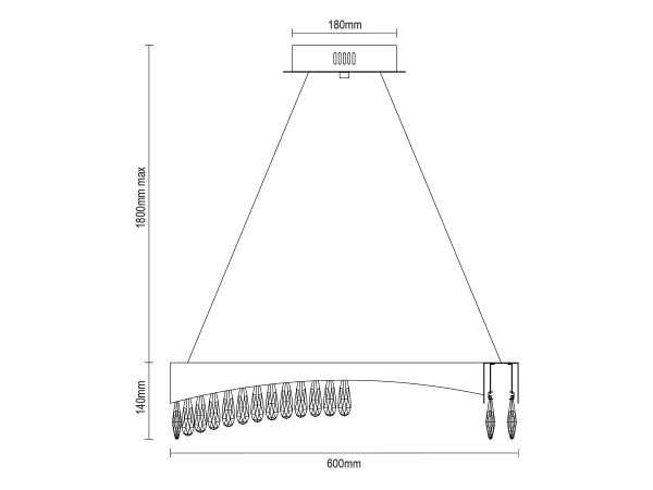 AURORA wiszący żyrandol kryształowy 600 - V30076 8