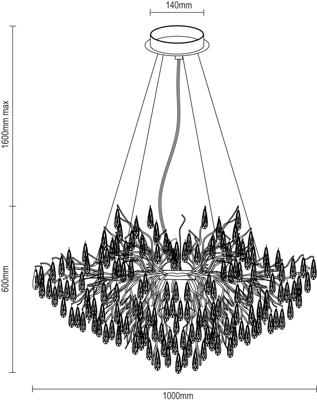 GOCCIA wiszący kryształowy żyrandol 1000 - V20034 6