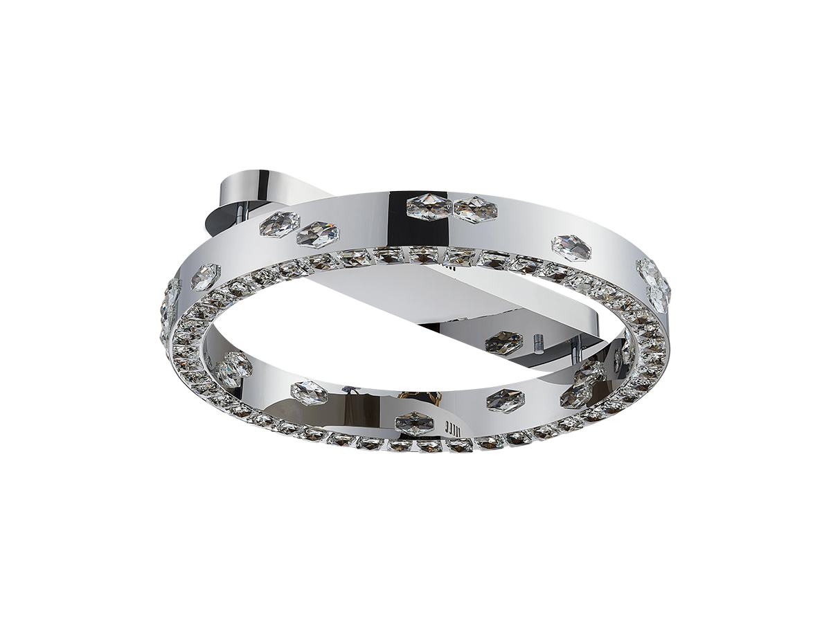 Kryształowe lampy LED z chromowanym detalem i eleganckim efektem świetlnym